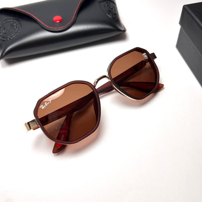 Ray Ban Geometric Polarized Scuderia Ferrari - Brown