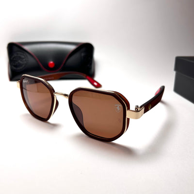 Ray Ban Geometric Polarized Scuderia Ferrari - Brown