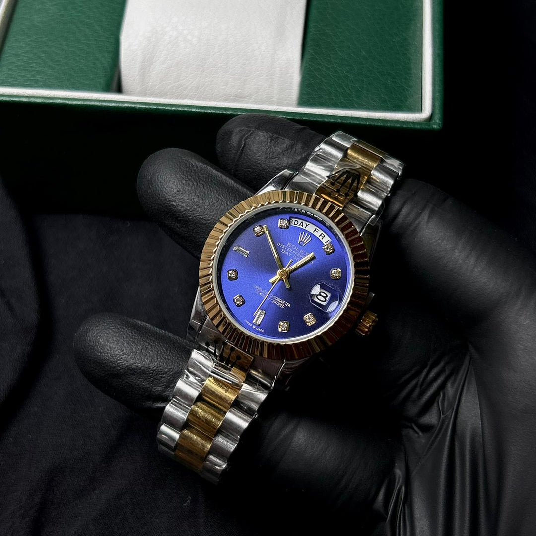 Rolex Diamond Day Date For Her - Two Tone Purple