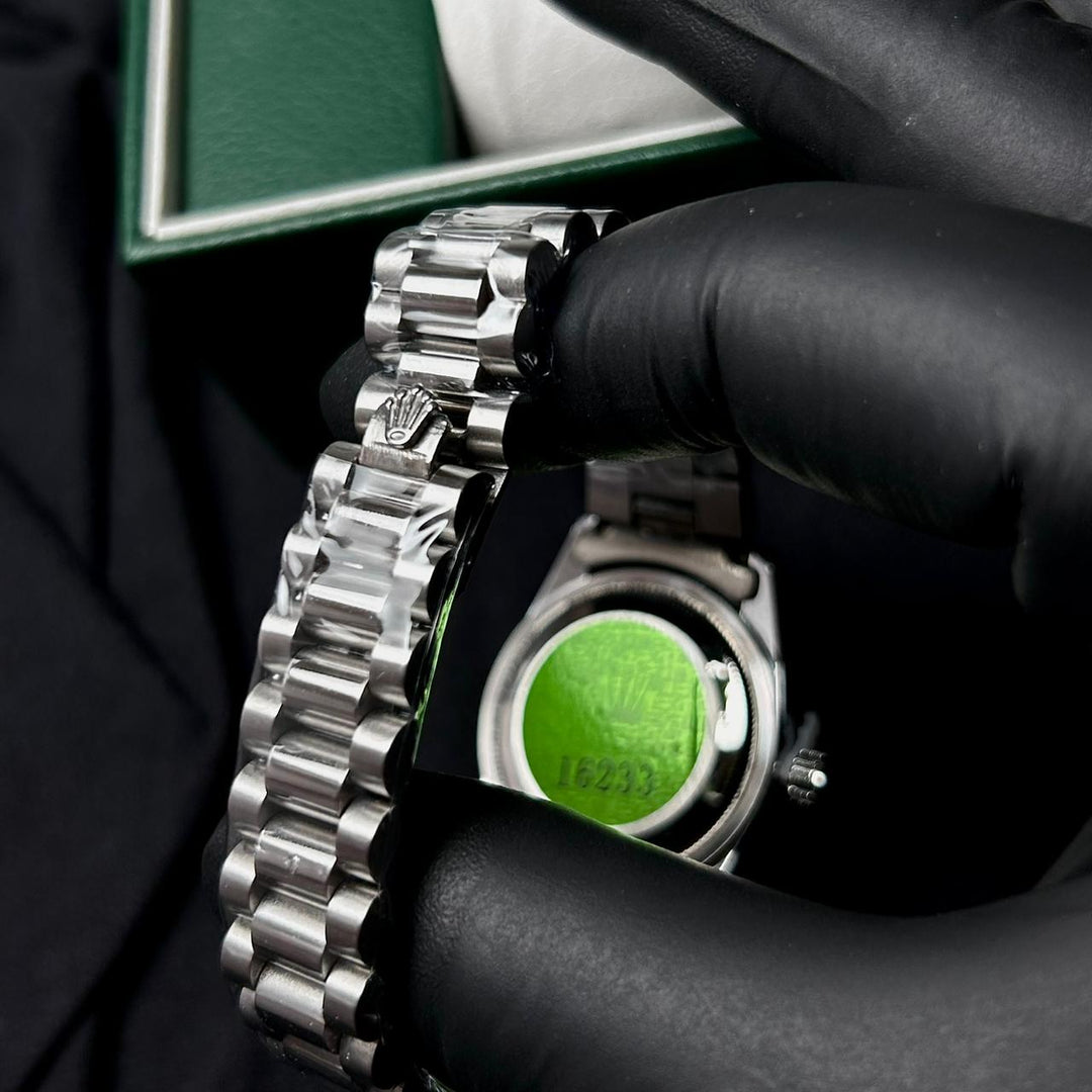 Rolex Full Diamond Date Just For Her - Silver Black