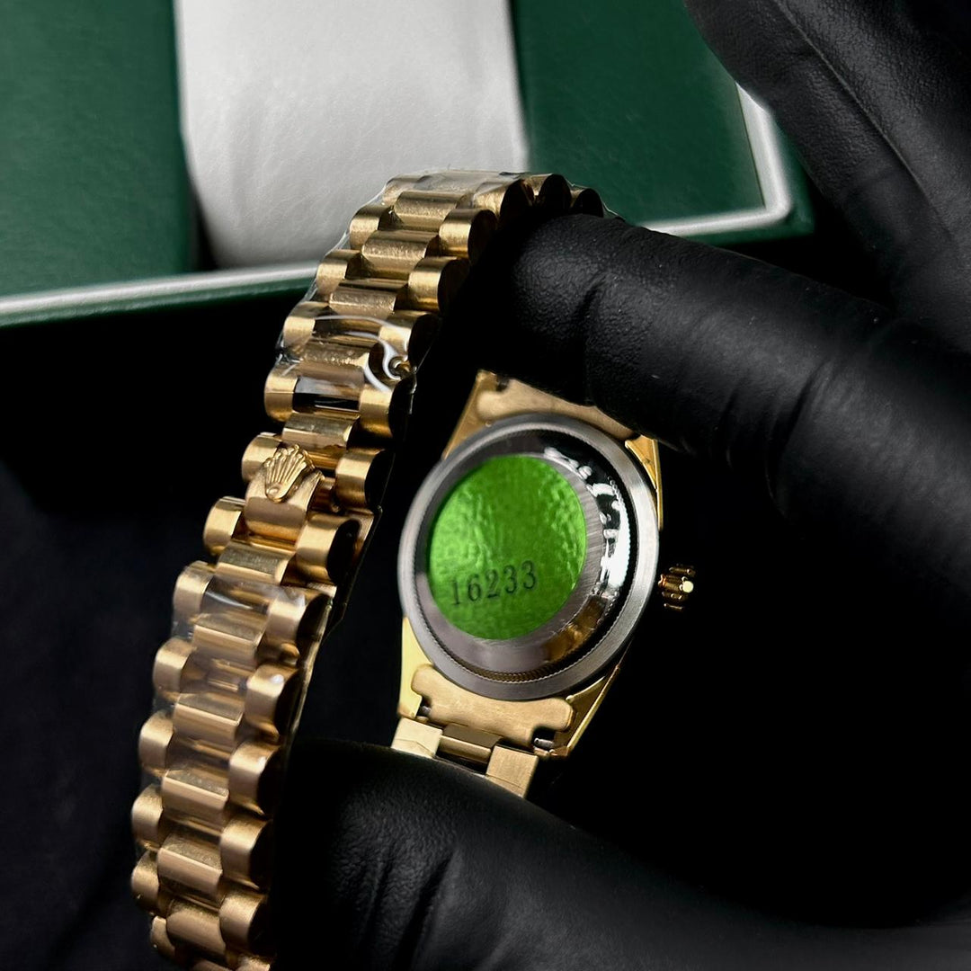 Rolex Full Diamond Date Just For Her - Golden Silver