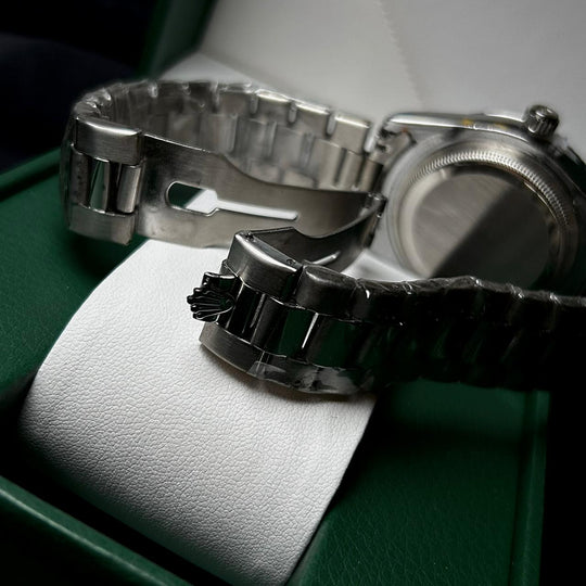 Rolex Day Date Roman Style For Him - Silver Golden Blue Dial