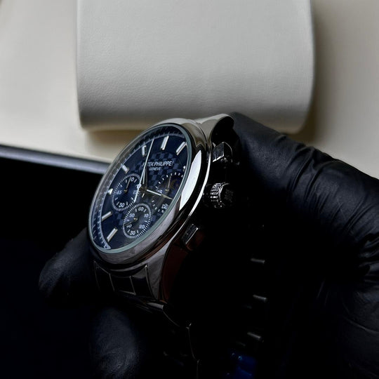 Patek Philippe Midnight Moonphase Chronograph - Silver Navy