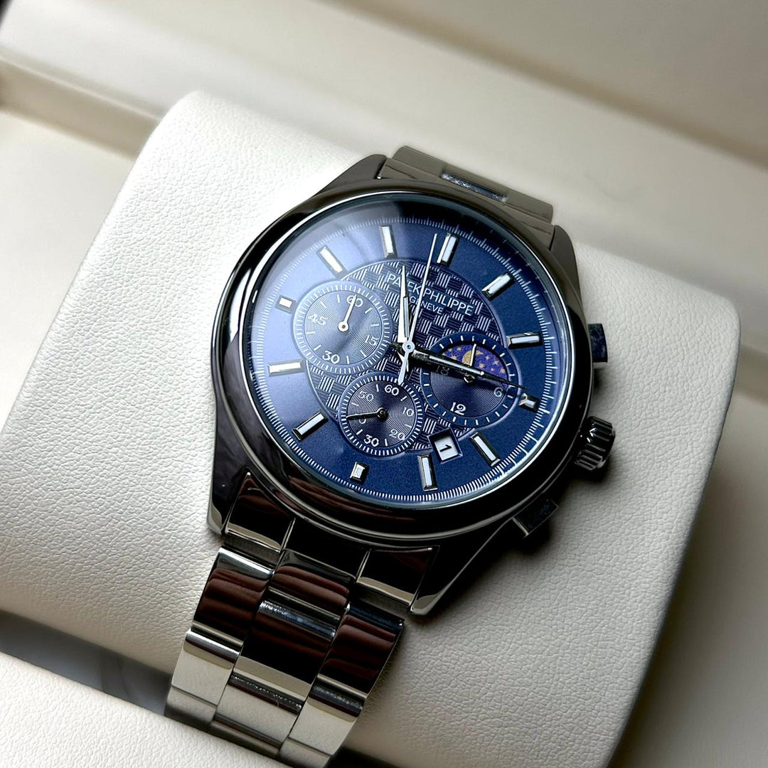 Patek Philippe Midnight Moonphase Chronograph - Silver Navy
