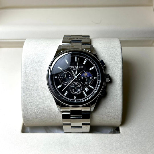Patek Philippe Midnight Moonphase Chronograph - Silver Black