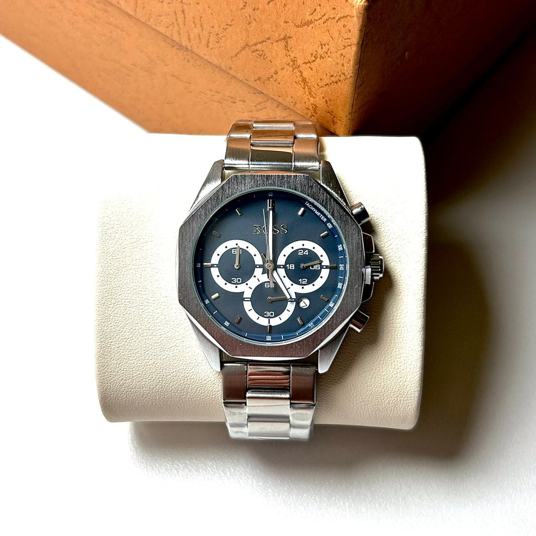 Hugo Boss Titan Edge Chronograph - Silver Navy