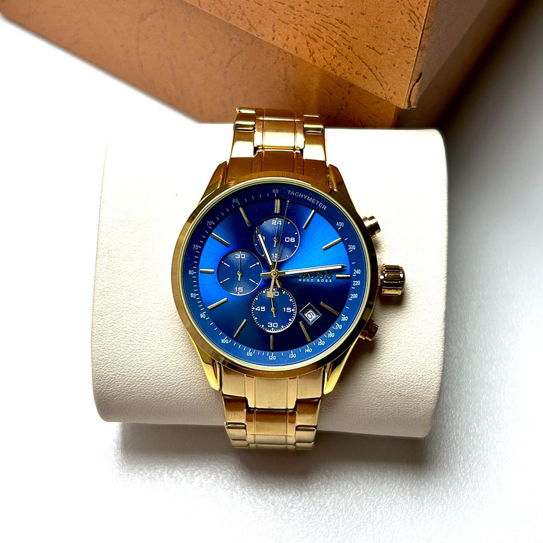 Hugo Boss Prestige Chronograph For Him - Royal Blue Gold