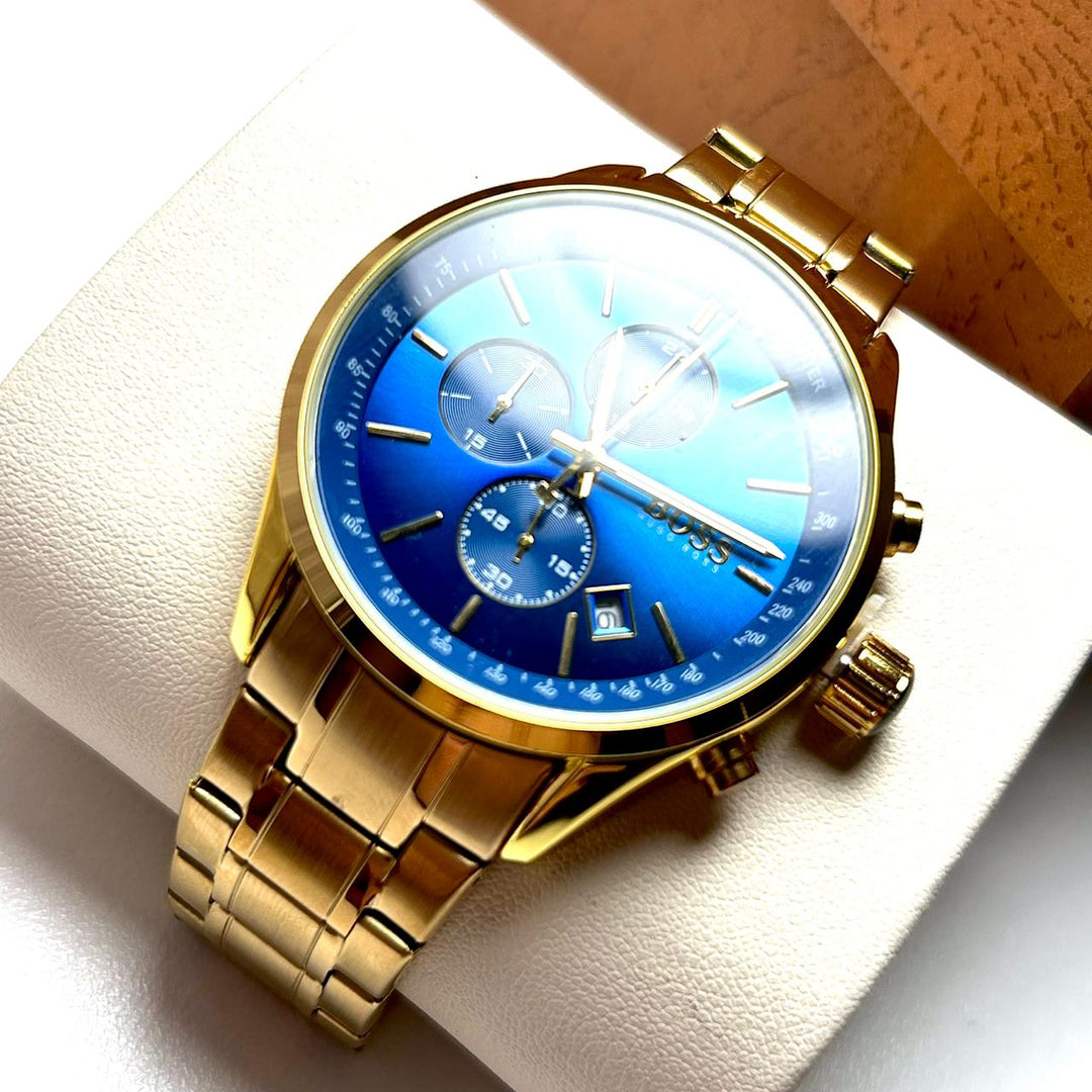 Hugo Boss Prestige Chronograph For Him - Royal Blue Gold