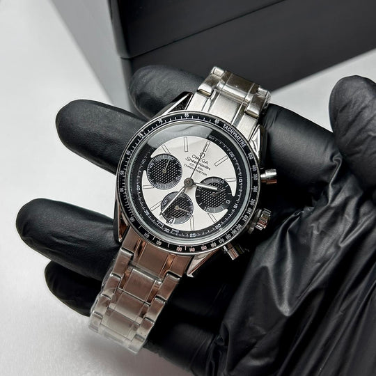 Omega Speedmaster Racing Chronograph For Him - Silver Panda