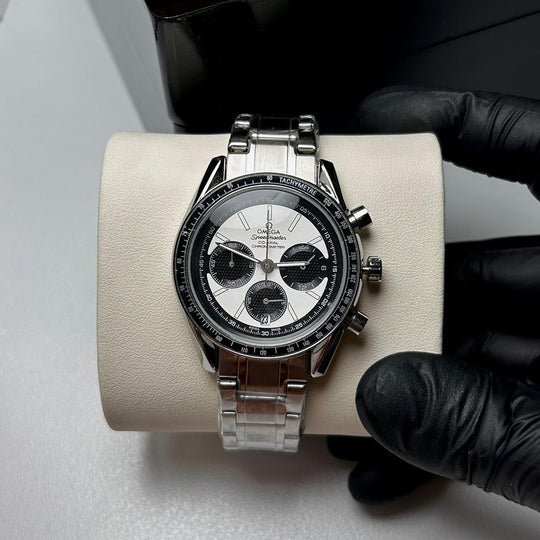 Omega Speedmaster Racing Chronograph For Him - Silver Panda