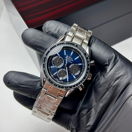 Omega Speedmaster Racing Chronograph For Him - Silver Navy