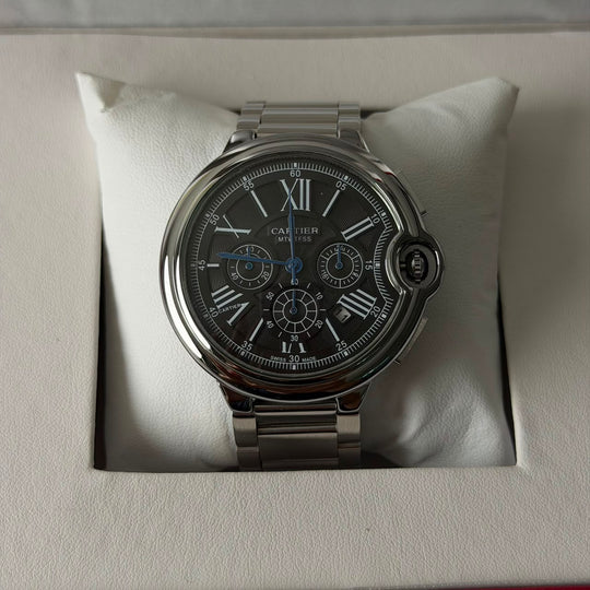 Cartier Ballon Bleu Chronograph For Him - Silver Black