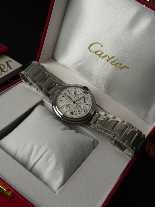 Cartier Ballon Bleu Chronograph For Him  - Silver White