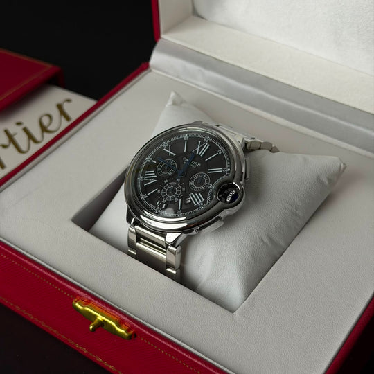Cartier Ballon Bleu Chronograph For Him - Silver Black