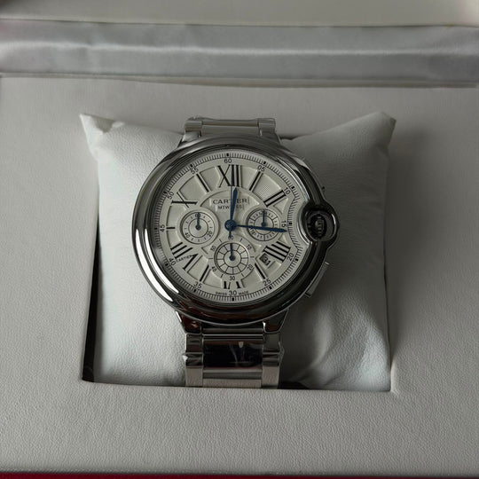 Cartier Ballon Bleu Chronograph For Him  - Silver White
