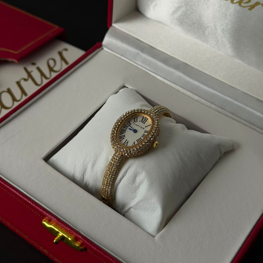 Cartier Baignoire Crystal Bangle For Her - Gold