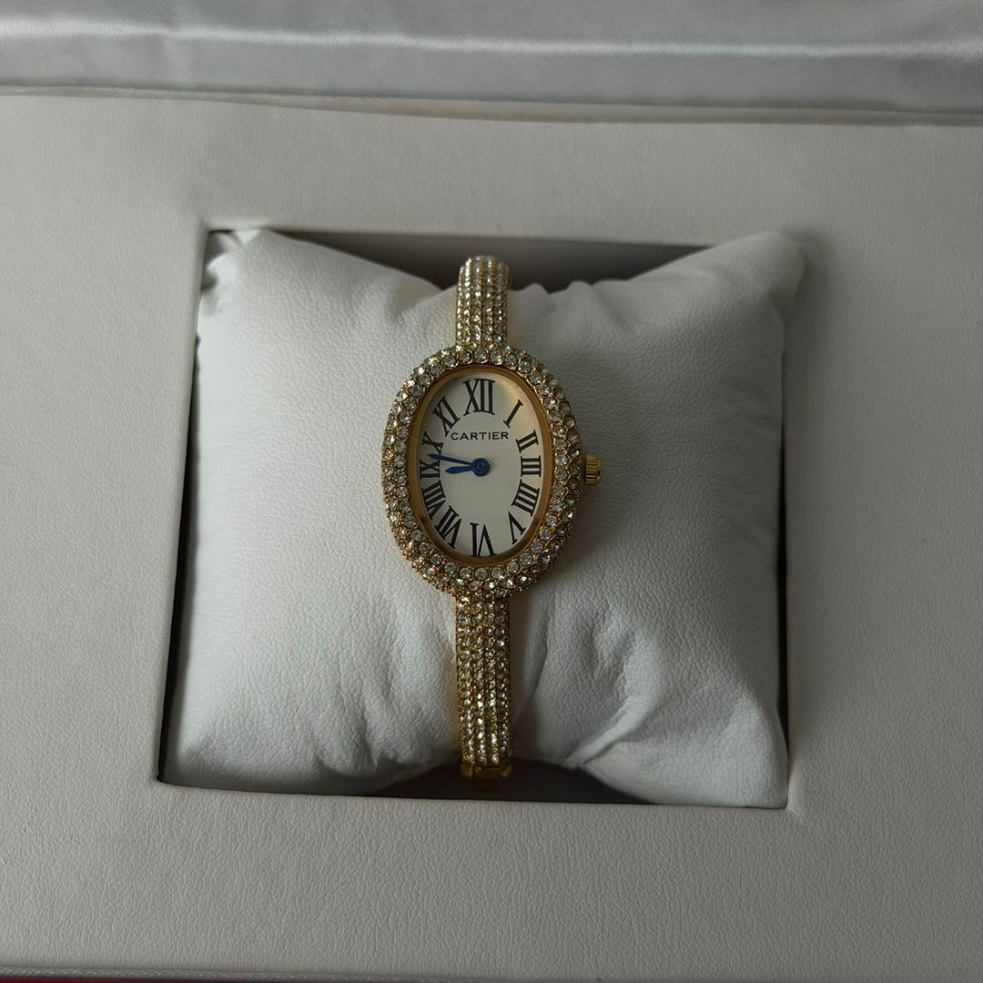 Cartier Baignoire Crystal Bangle For Her - Gold