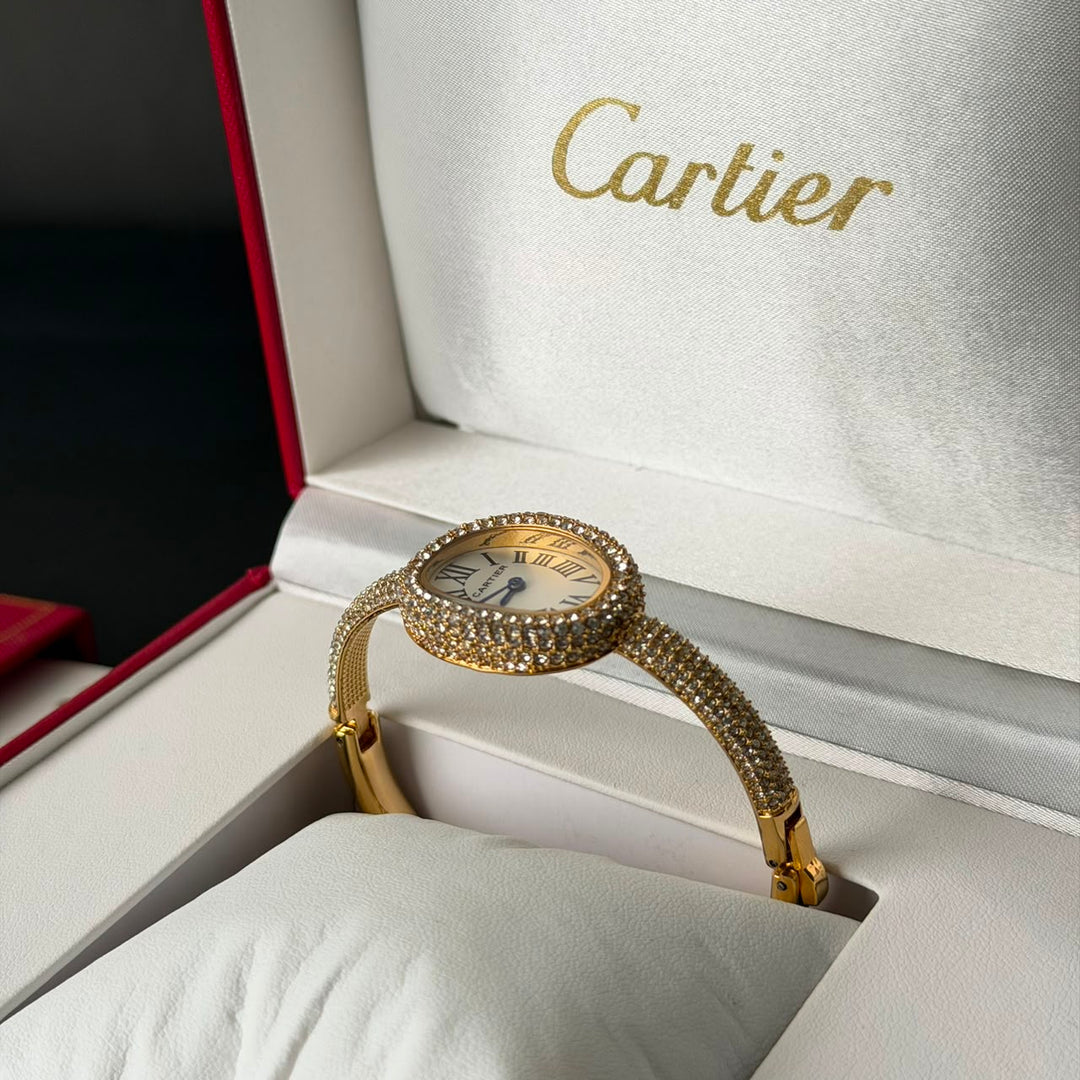 Cartier Baignoire Crystal Bangle For Her - Gold