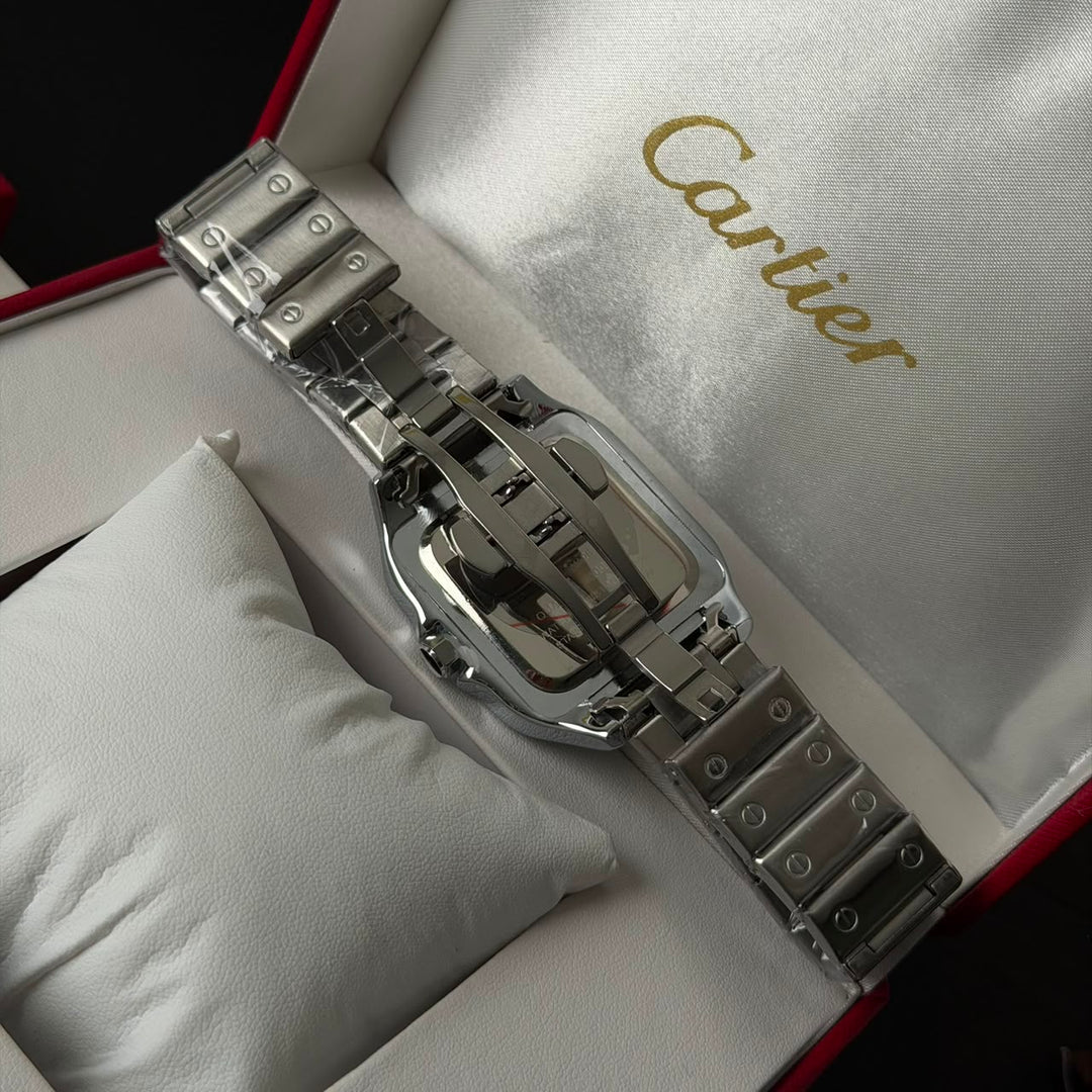 Cartier Santos Skeleton For Him - Silver Panda Dial