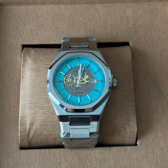Tissot PRX Skeleton Style – Silver Tiffany Blue Dial