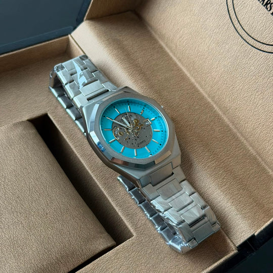 Tissot PRX Skeleton Style – Silver Tiffany Blue Dial