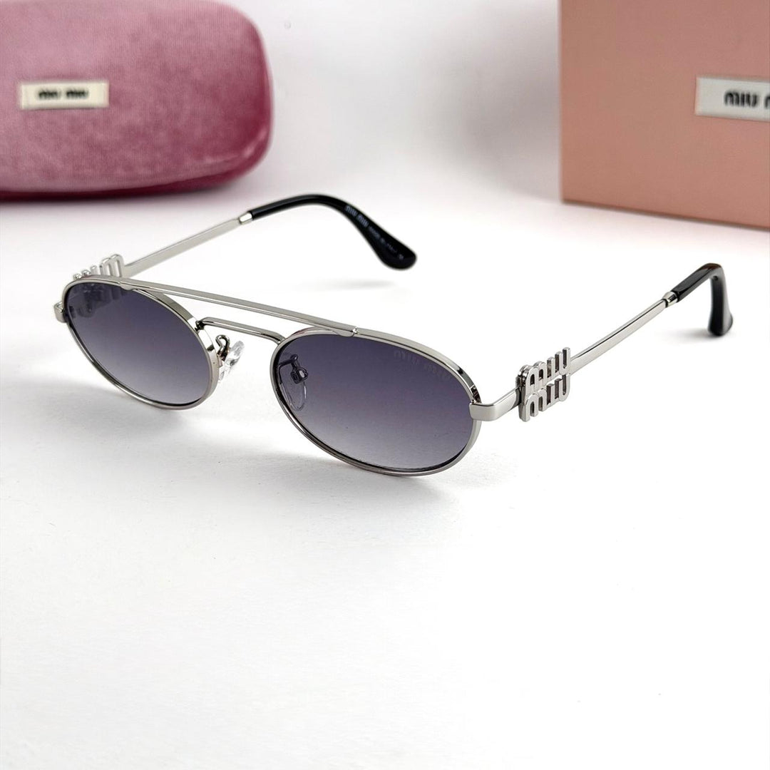 Miu Miu Oval Metal – Silver Grey Edition