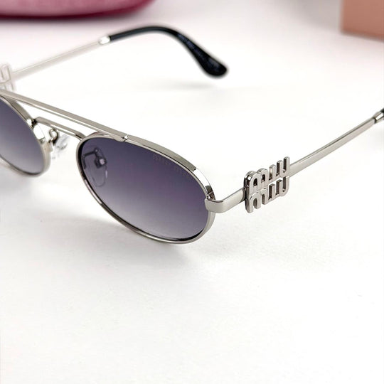 Miu Miu Oval Metal – Silver Grey Edition