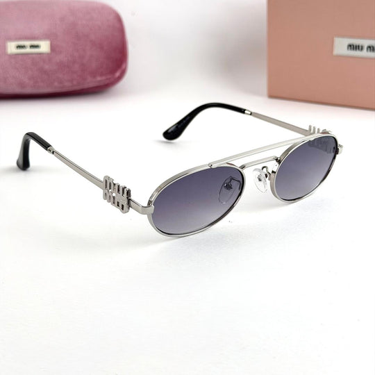 Miu Miu Oval Metal – Silver Grey Edition