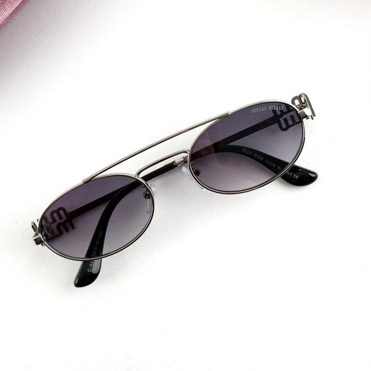 Miu Miu Oval Metal – Silver Grey Edition