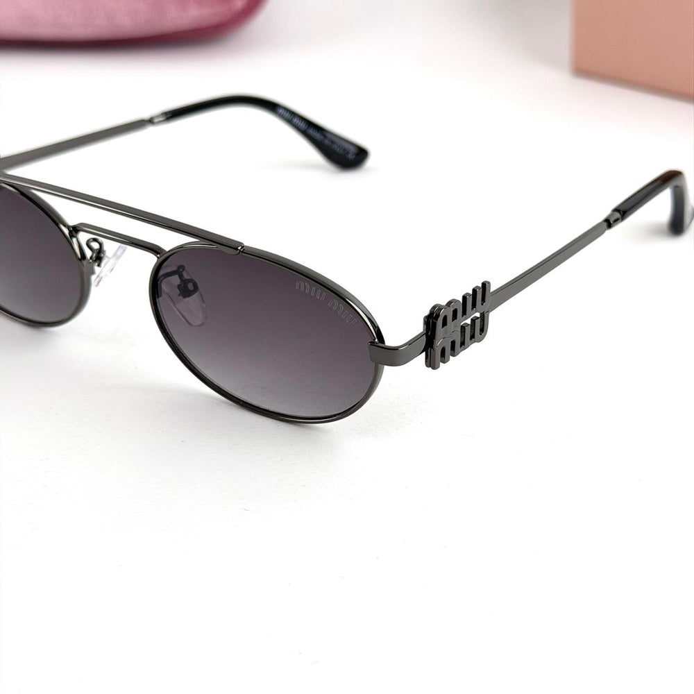 Miu Miu Noir Oval – Gunmetal Smoke Edition