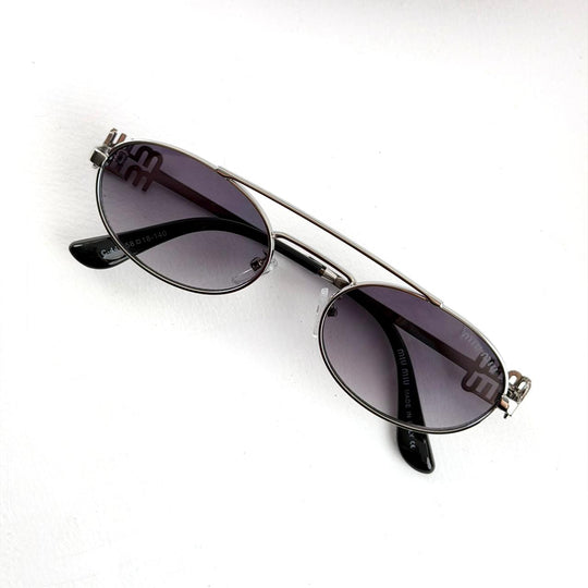 Miu Miu Oval Metal – Silver Grey Edition
