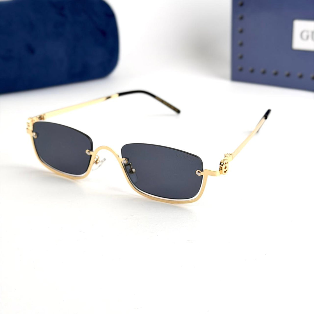 Gucci Rimless Rectangle – Gold/Black