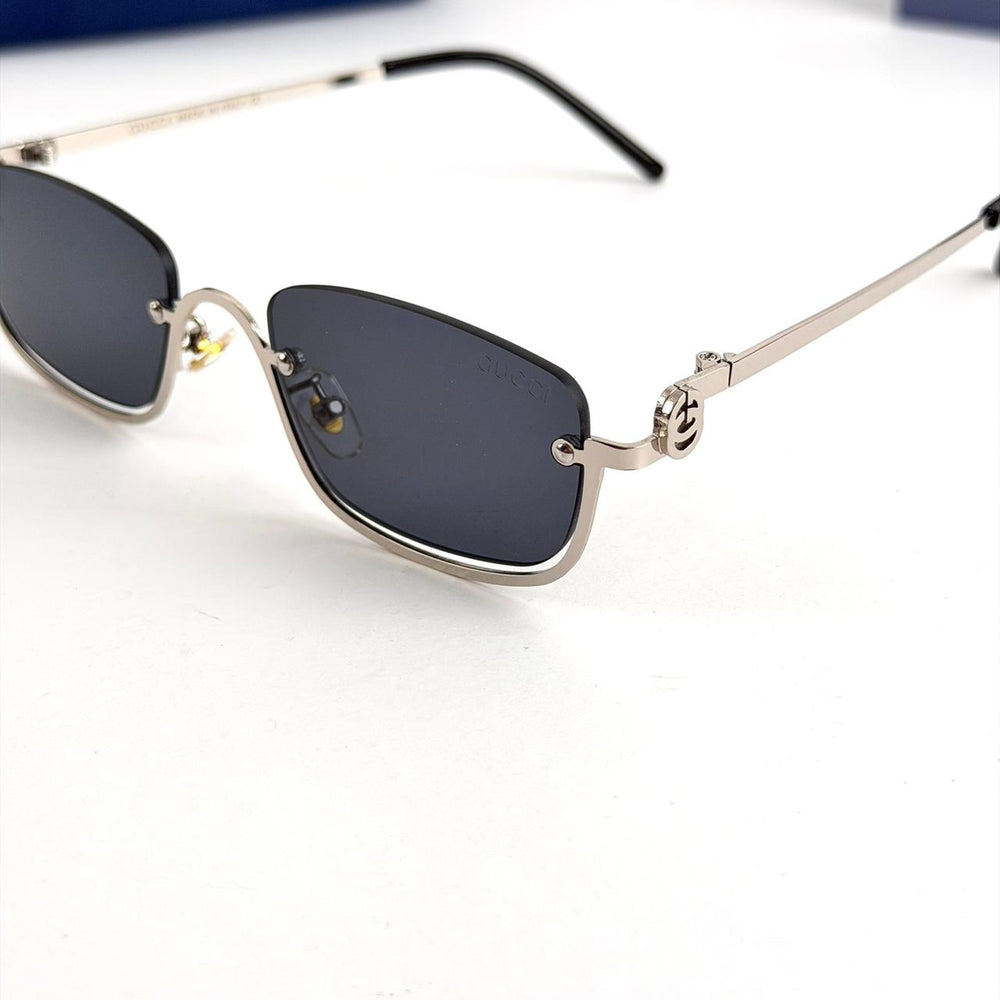 Gucci Rimless Rectangle – Silver/Black