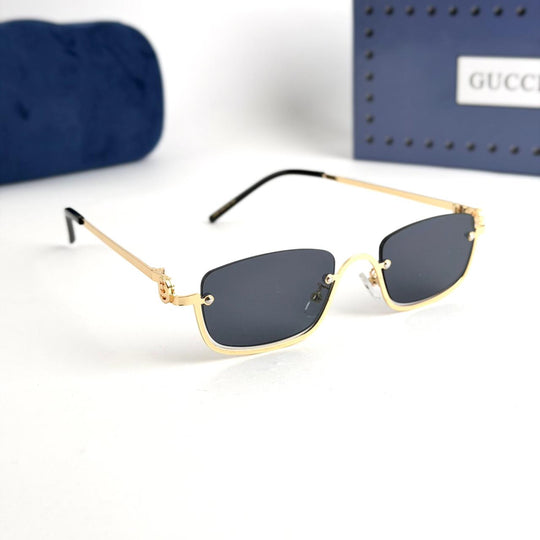 Gucci Rimless Rectangle – Gold/Black