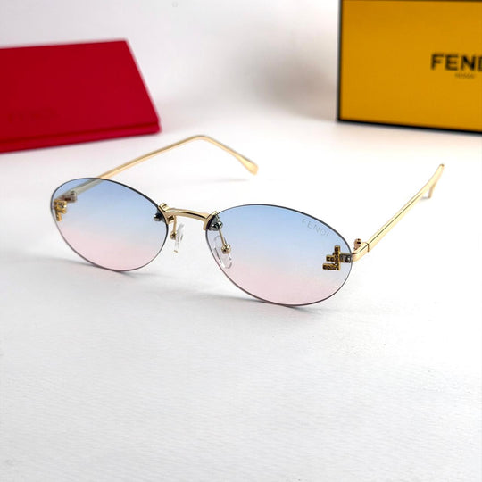 Fendi Oval Gradient Gold – Blue Pink