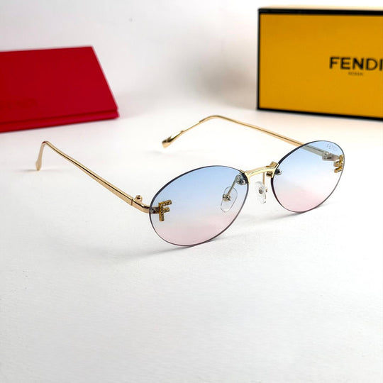 Fendi Oval Gradient Gold – Blue Pink