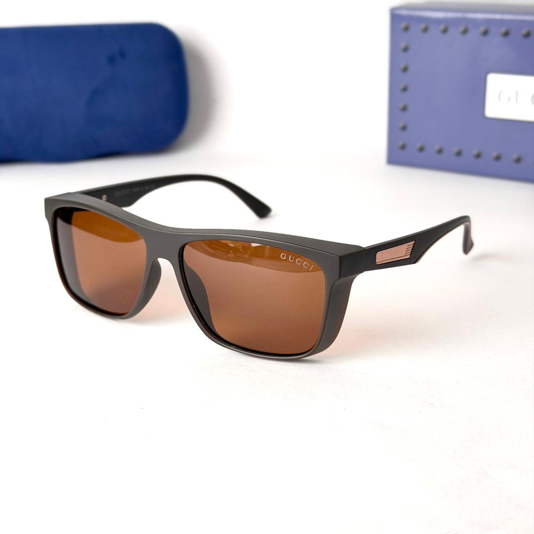 Gucci Rectangular Matte Black – Brown