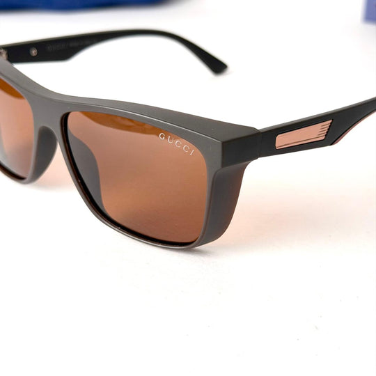 Gucci Rectangular Matte Black – Brown