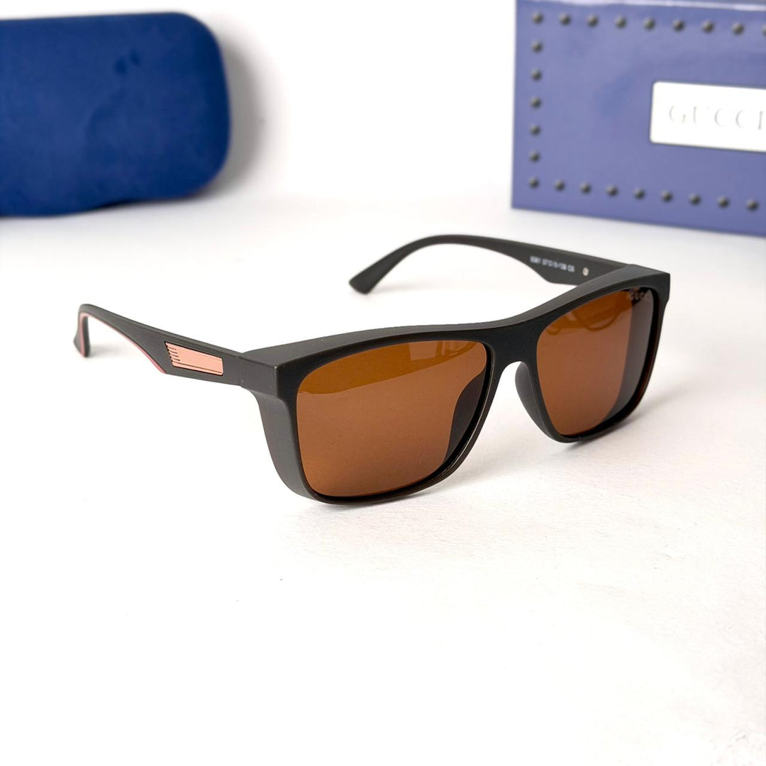 Gucci Rectangular Matte Black – Brown