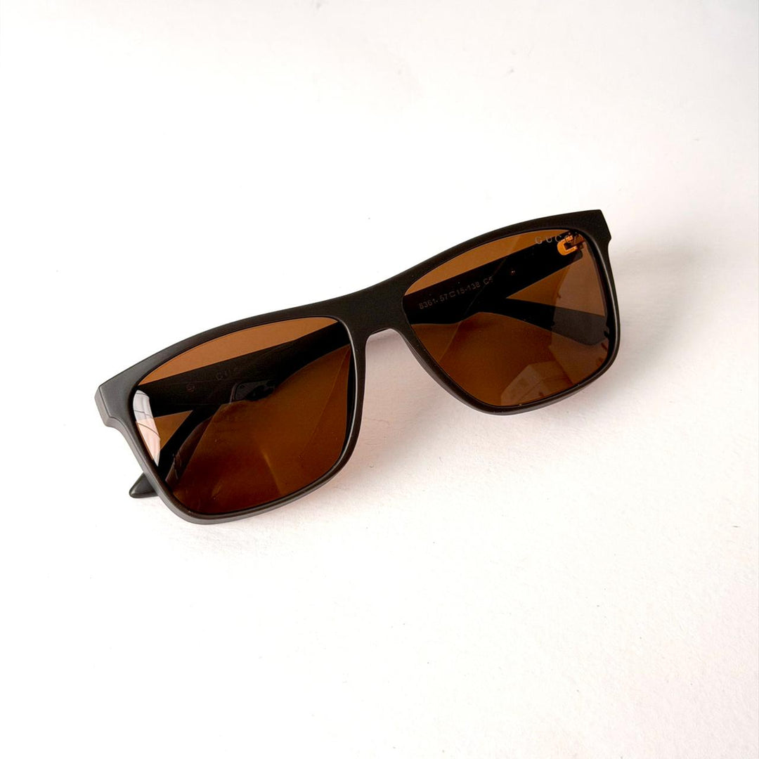 Gucci Rectangular Matte Black – Brown