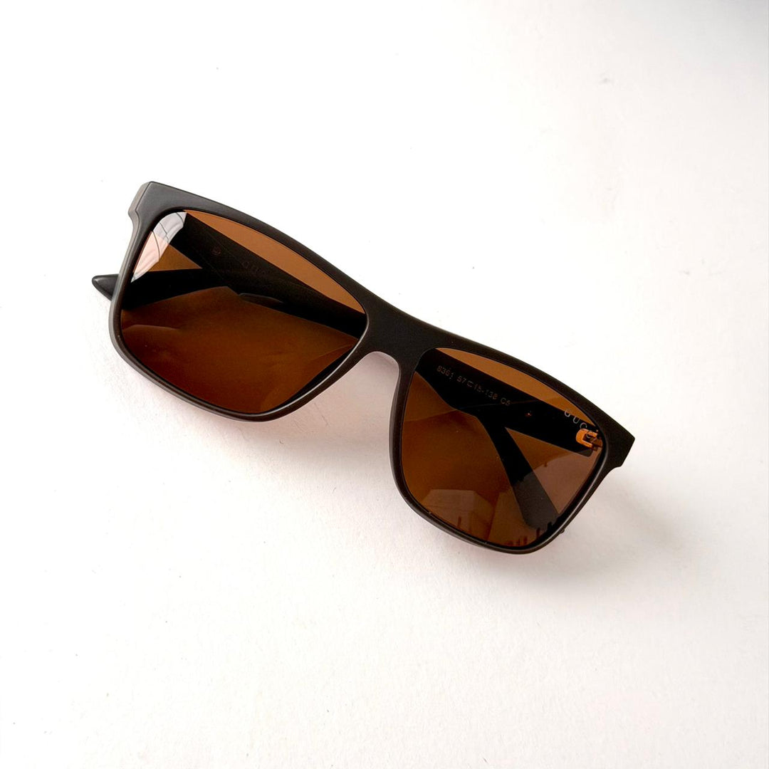 Gucci Rectangular Matte Black – Brown