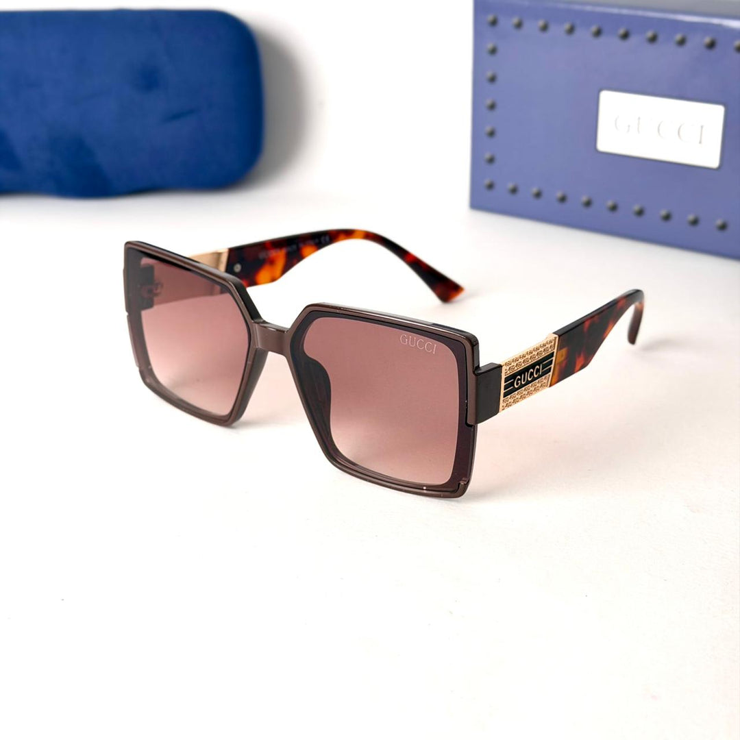 GUCCI Signature Square – Dark Havana Brown Gradient