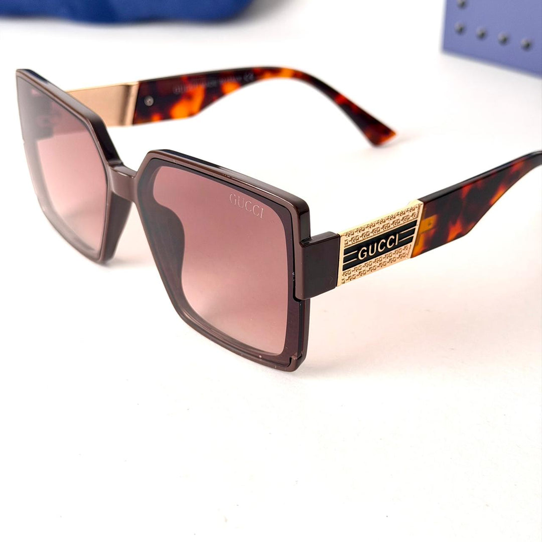 GUCCI Signature Square – Dark Havana Brown Gradient