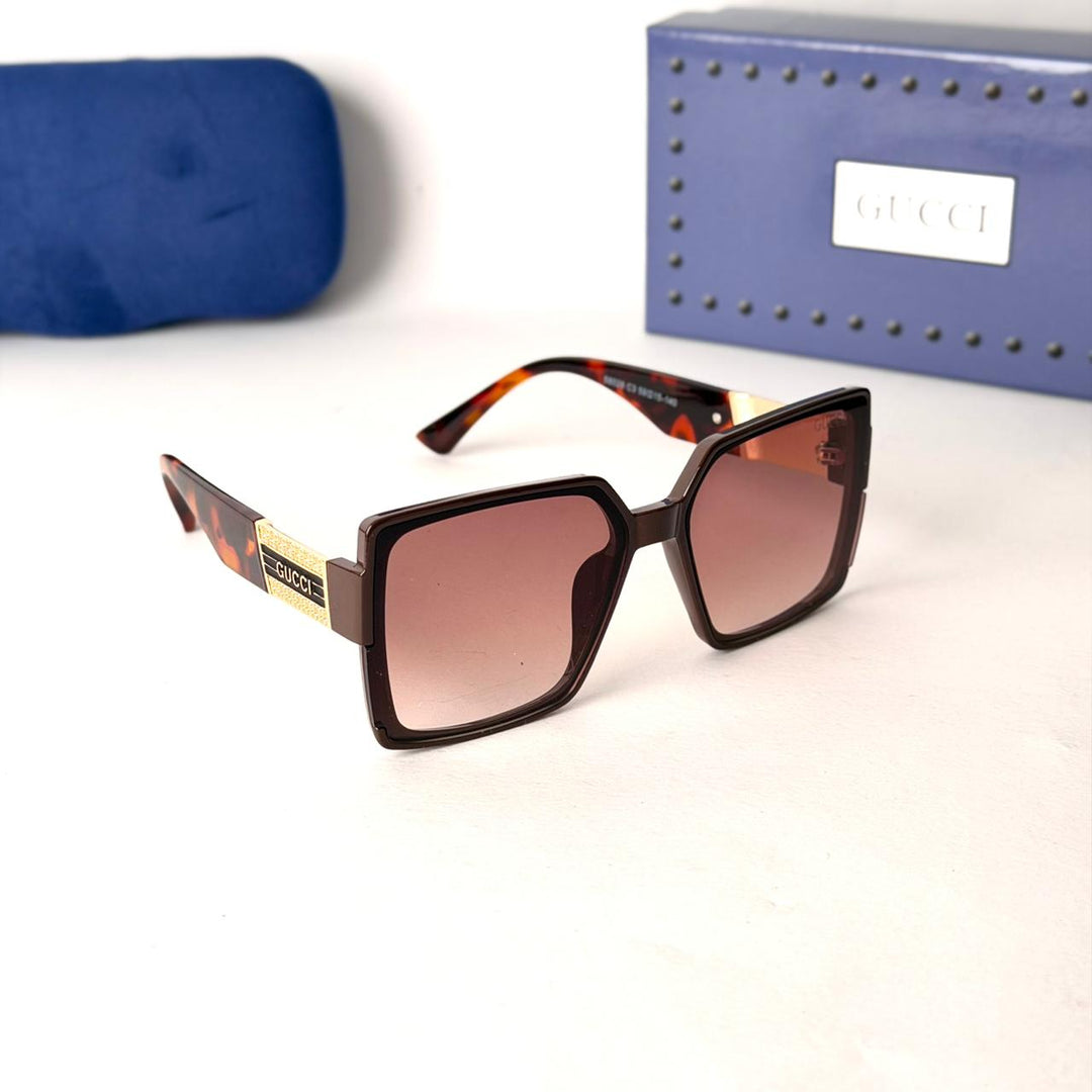 GUCCI Signature Square – Dark Havana Brown Gradient