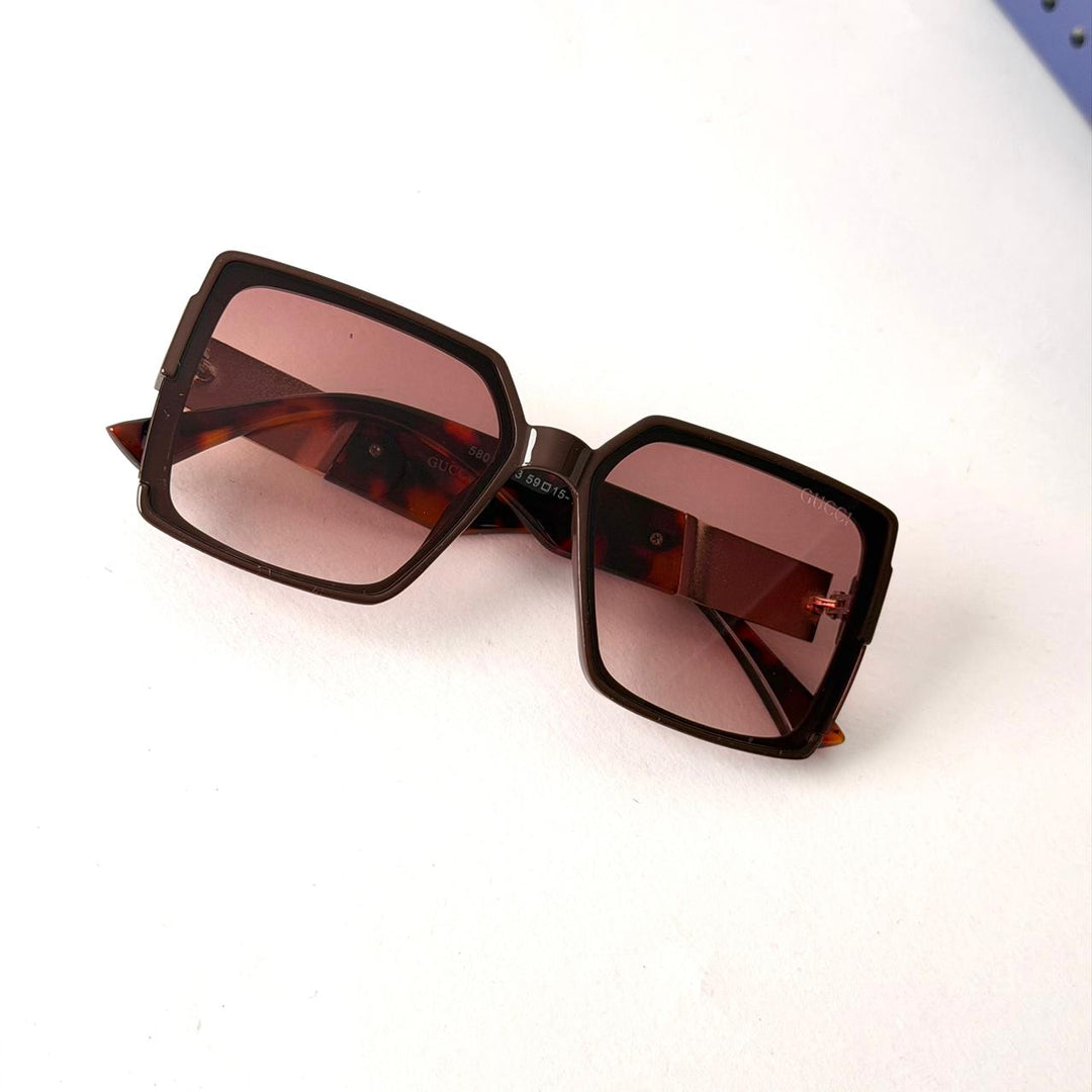 GUCCI Signature Square – Dark Havana Brown Gradient