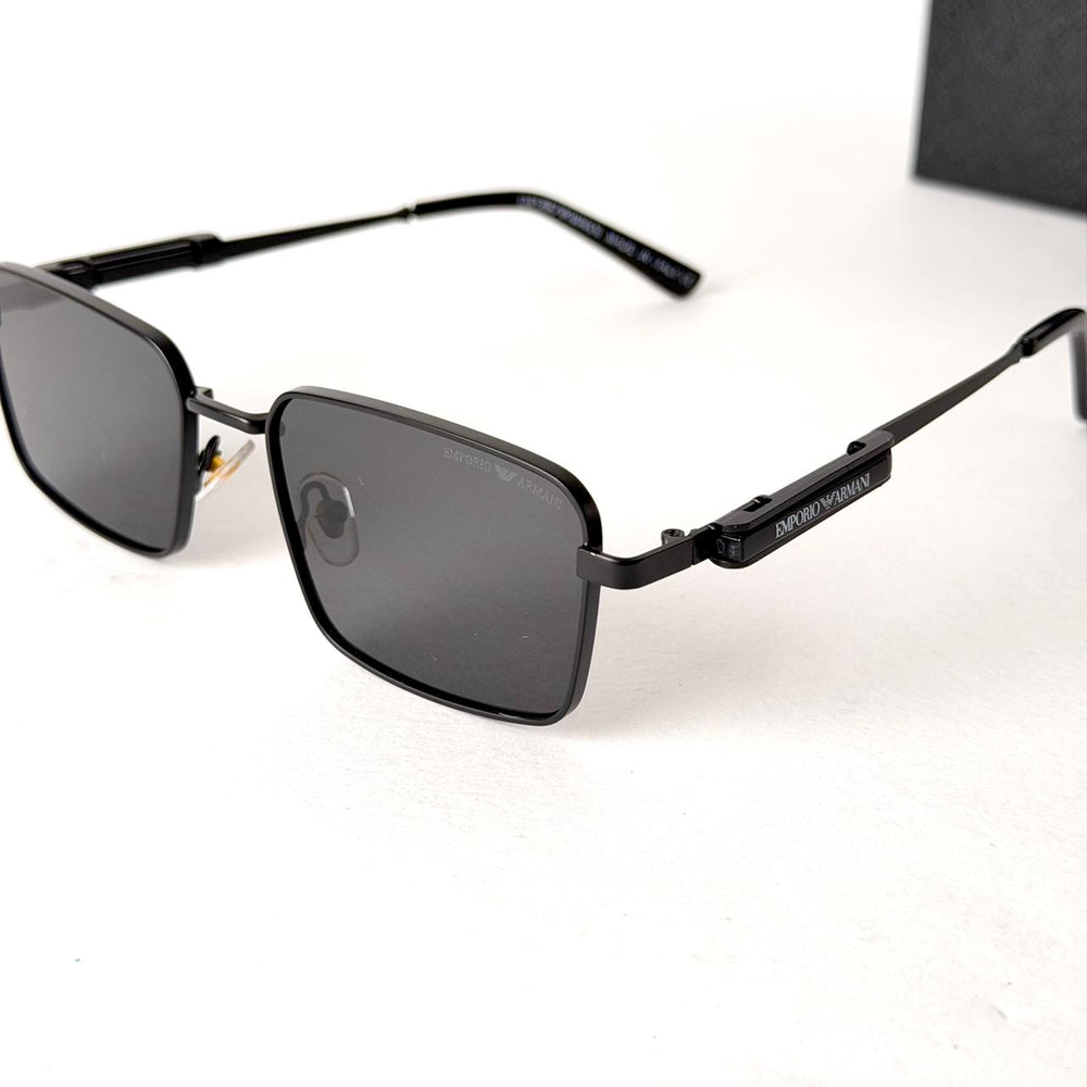 Emporio Armani Metro Square – Matte Black / Smoke Grey