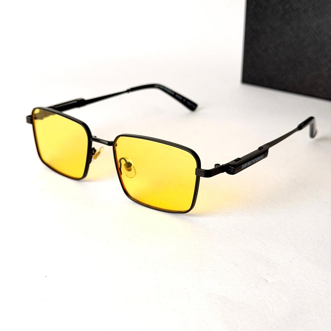 Emporio Armani Metro Square – Matte Black / Yellow