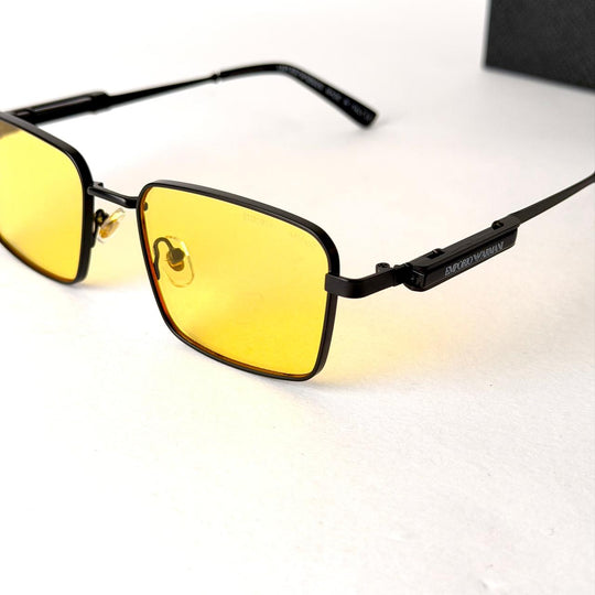 Emporio Armani Metro Square – Matte Black / Yellow