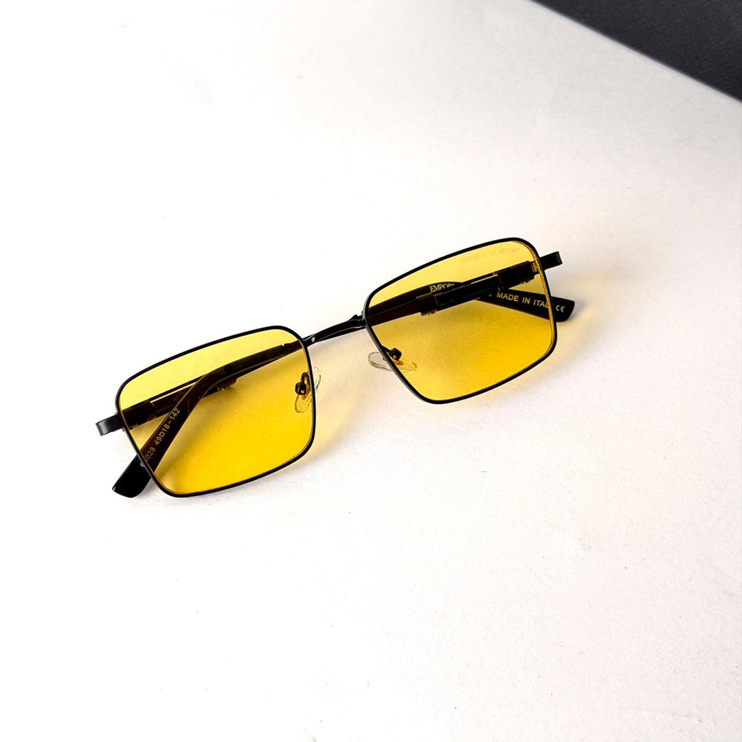 Emporio Armani Metro Square – Matte Black / Yellow