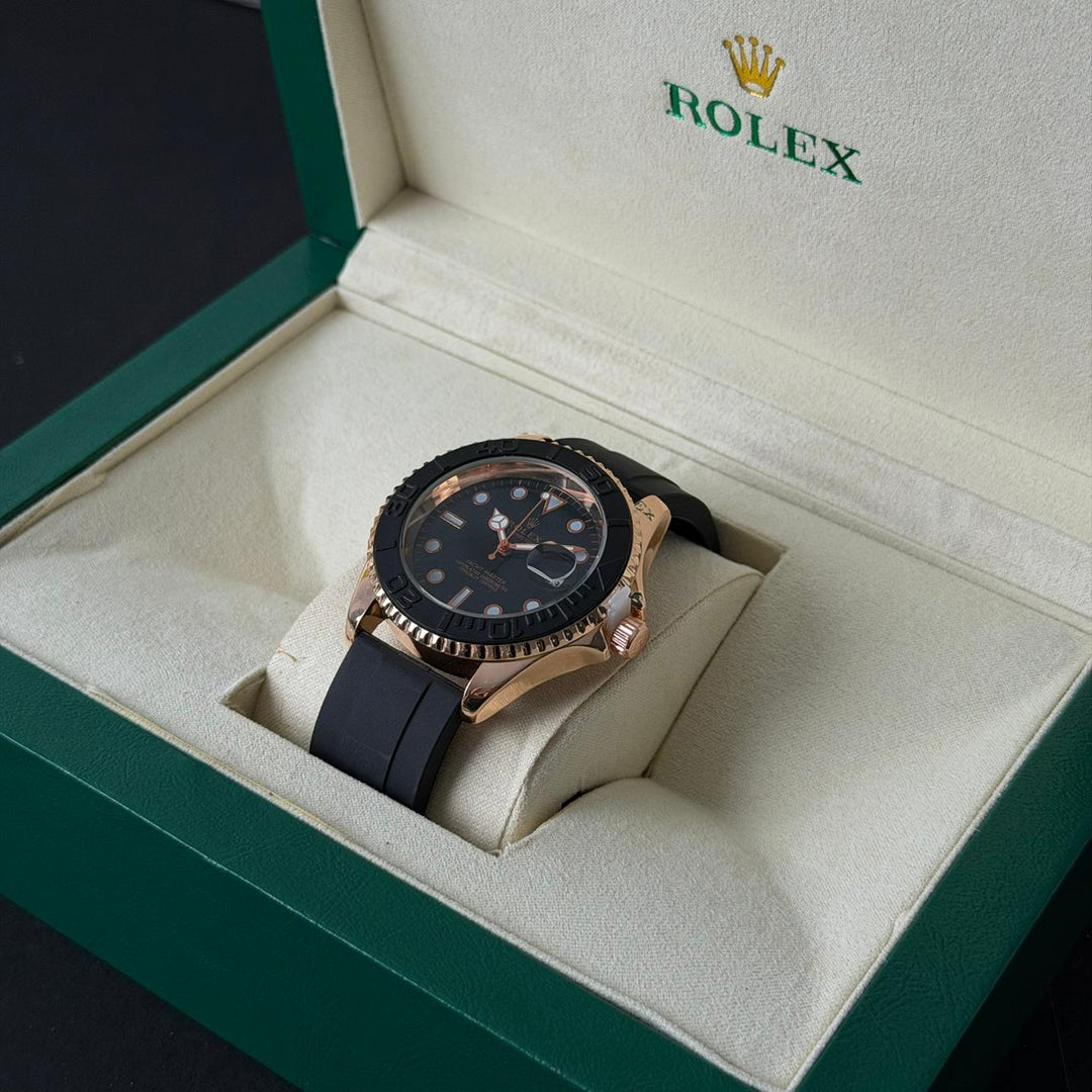 ROLEX Yacht Master – Everose Gold Black Oysterflex